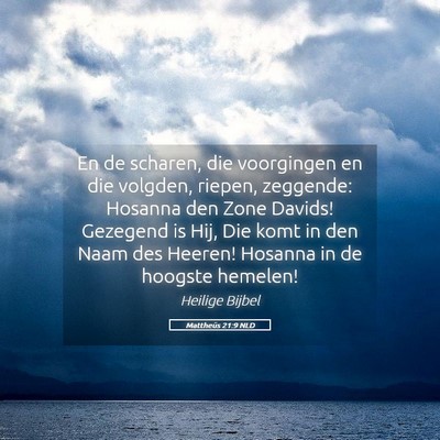 Picture 05 - Mattheüs 21:9 NLD - En de scharen, die voorgingen en die volgden, - Bible Verse Picture