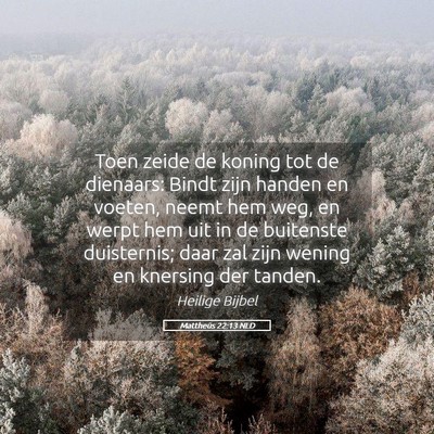 Picture 05 - Mattheüs 22:13 NLD - Toen zeide de koning tot de dienaars: Bindt zijn - Bible Verse Picture