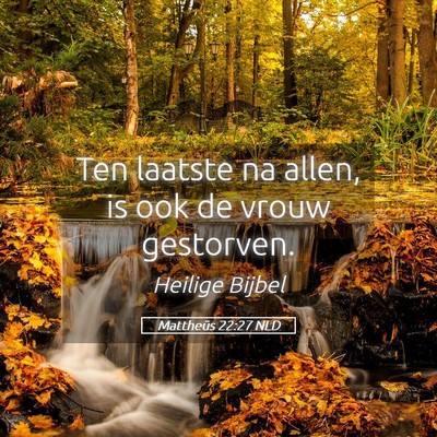 Picture 05 - Mattheüs 22:27 NLD - Ten laatste na allen, is ook de vrouw - Bible Verse Picture
