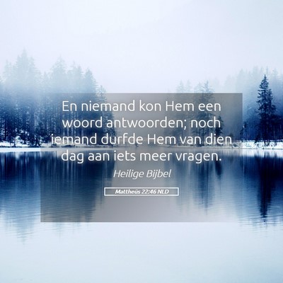 Picture 05 - Mattheüs 22:46 NLD - En niemand kon Hem een woord antwoorden; noch - Bible Verse Picture