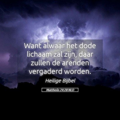Picture 05 - Mattheüs 24:28 NLD - Want alwaar het dode lichaam zal zijn, daar - Bible Verse Picture