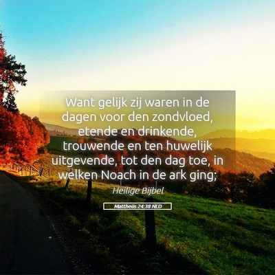Picture 05 - Mattheüs 24:38 NLD - Want gelijk zij waren in de dagen voor den - Bible Verse Picture
