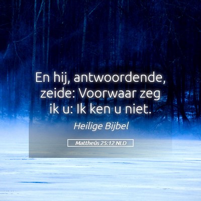 Picture 05 - Mattheüs 25:12 NLD - En hij, antwoordende, zeide: Voorwaar zeg ik u: - Bible Verse Picture