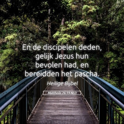 Picture 05 - Mattheüs 26:19 NLD - En de discipelen deden, gelijk Jezus hun bevolen - Bible Verse Picture