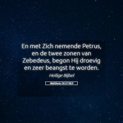 Picture 05 - Mattheüs 26:37 NLD - En met Zich nemende Petrus, en de twee zonen van - Bible Verse Picture