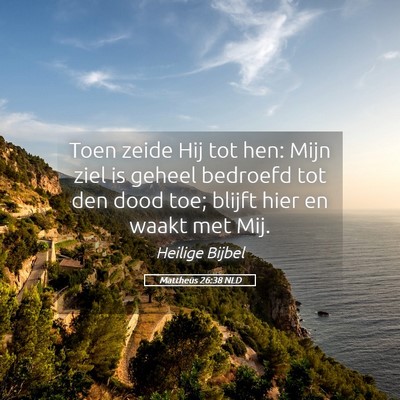 Picture 05 - Mattheüs 26:38 NLD - Toen zeide Hij tot hen: Mijn ziel is geheel - Bible Verse Picture