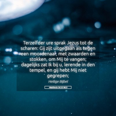 Picture 05 - Mattheüs 26:55 NLD - Terzelfder ure sprak Jezus tot de scharen: Gij - Bible Verse Picture