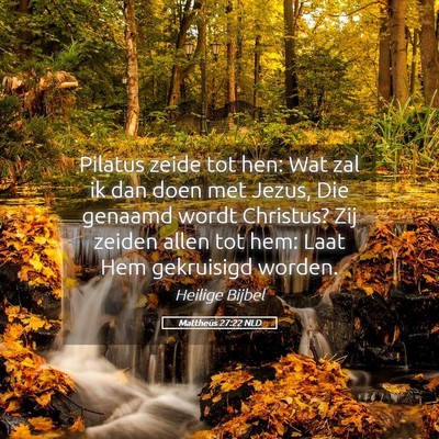 Picture 05 - Mattheüs 27:22 NLD - Pilatus zeide tot hen: Wat zal ik dan doen met - Bible Verse Picture