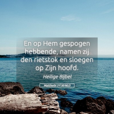 Picture 05 - Mattheüs 27:30 NLD - En op Hem gespogen hebbende, namen zij den - Bible Verse Picture
