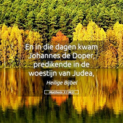 Picture 05 - Mattheüs 3:1 NLD - En in die dagen kwam Johannes de Doper, - Bible Verse Picture