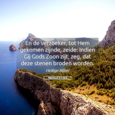 Picture 05 - Mattheüs 4:3 NLD - En de verzoeker, tot Hem gekomen zijnde, zeide: - Bible Verse Picture