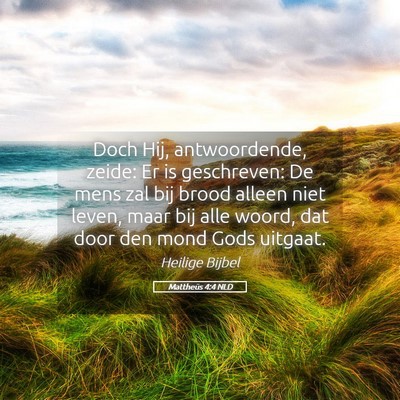 Picture 05 - Mattheüs 4:4 NLD - Doch Hij, antwoordende, zeide: Er is geschreven: - Bible Verse Picture