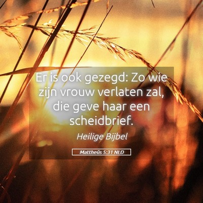 Picture 05 - Mattheüs 5:31 NLD - Er is ook gezegd: Zo wie zijn vrouw verlaten zal, - Bible Verse Picture