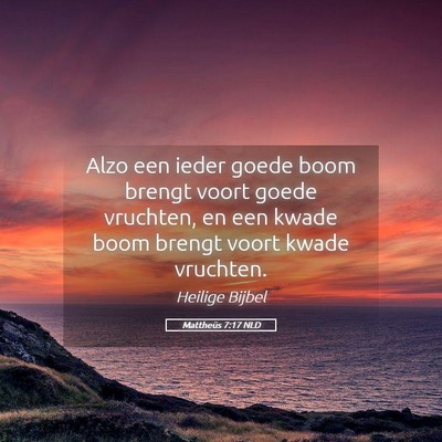 Picture 05 - Mattheüs 7:17 NLD - Alzo een ieder goede boom brengt voort goede - Bible Verse Picture