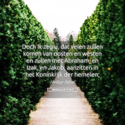 Picture 05 - Mattheüs 8:11 NLD - Doch Ik zeg u, dat velen zullen komen van oosten - Bible Verse Picture