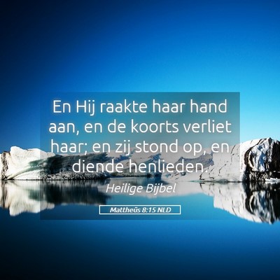 Picture 05 - Mattheüs 8:15 NLD - En Hij raakte haar hand aan, en de koorts verliet - Bible Verse Picture