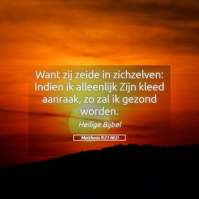 Picture 05 - Mattheüs 9:21 NLD - Want zij zeide in zichzelven: Indien ik - Bible Verse Picture