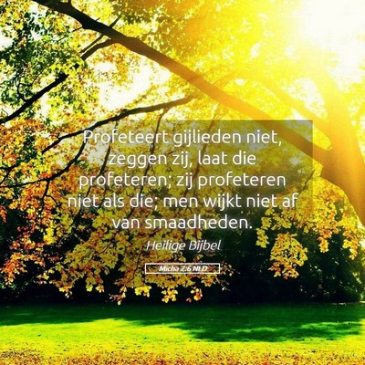Picture 05 - Micha 2:6 NLD - Profeteert gijlieden niet, zeggen zij, laat die - Bible Verse Picture