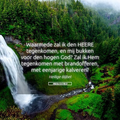 Picture 05 - Micha 6:6 NLD - Waarmede zal ik den HEERE tegenkomen, en mij - Bible Verse Picture