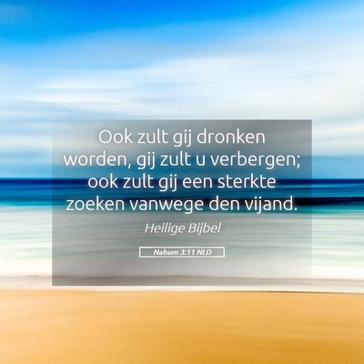 Picture 05 - Nahum 3:11 NLD - Ook zult gij dronken worden, gij zult u - Bible Verse Picture