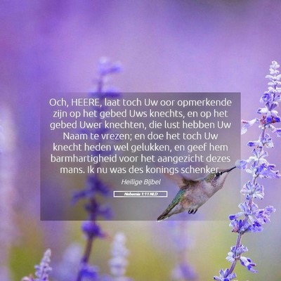 Picture 05 - Nehemia 1:11 NLD - Och, HEERE, laat toch Uw oor opmerkende zijn op - Bible Verse Picture