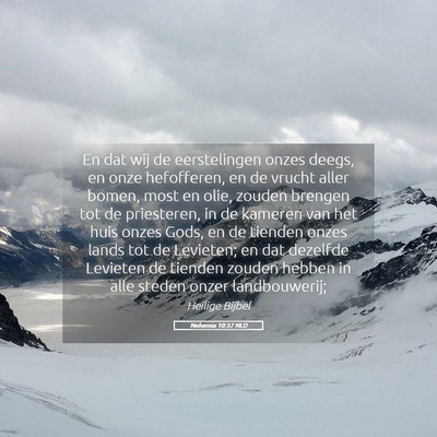 Picture 05 - Nehemia 10:37 NLD - En dat wij de eerstelingen onzes deegs, en onze - Bible Verse Picture