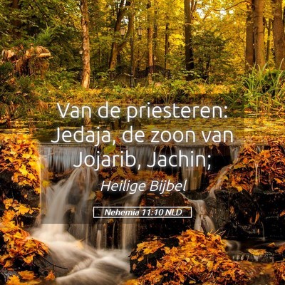 Picture 05 - Nehemia 11:10 NLD - Van de priesteren: Jedaja, de zoon van Jojarib, - Bible Verse Picture