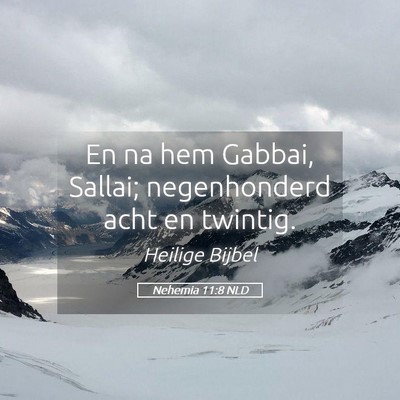 Picture 05 - Nehemia 11:8 NLD - En na hem Gabbai, Sallai; negenhonderd acht en - Bible Verse Picture