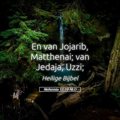 Picture 05 - Nehemia 12:19 NLD - En van Jojarib, Matthenai; van Jedaja, - Bible Verse Picture