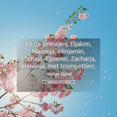 Picture 05 - Nehemia 12:41 NLD - En de priesters, Eljakim, Maaseja, Minjamin, - Bible Verse Picture