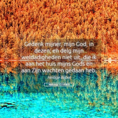 Picture 05 - Nehemia 13:14 NLD - Gedenk mijner, mijn God, in dezen; en delg mijn - Bible Verse Picture