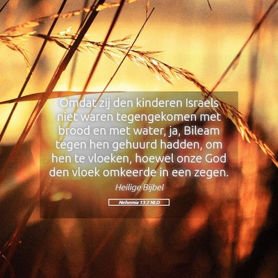 Picture 05 - Nehemia 13:2 NLD - Omdat zij den kinderen Israels niet waren - Bible Verse Picture