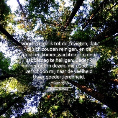 Picture 05 - Nehemia 13:22 NLD - Voorts zeide ik tot de Levieten, dat zij zich - Bible Verse Picture