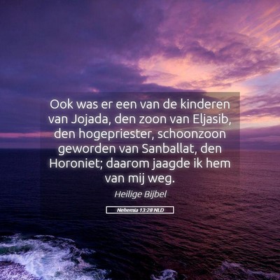 Picture 05 - Nehemia 13:28 NLD - Ook was er een van de kinderen van Jojada, den - Bible Verse Picture