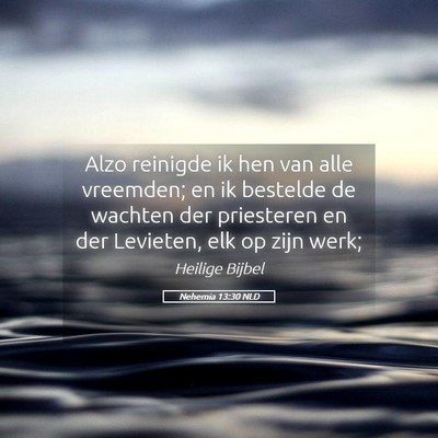 Picture 05 - Nehemia 13:30 NLD - Alzo reinigde ik hen van alle vreemden; en ik - Bible Verse Picture