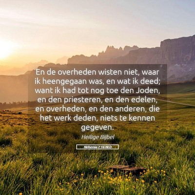 Picture 05 - Nehemia 2:16 NLD - En de overheden wisten niet, waar ik heengegaan - Bible Verse Picture