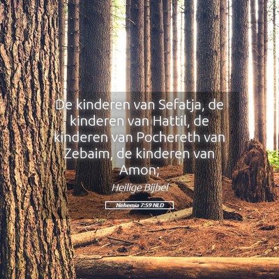 Picture 05 - Nehemia 7:59 NLD - De kinderen van Sefatja, de kinderen van Hattil, - Bible Verse Picture