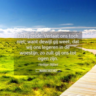Picture 05 - Numberi 10:31 NLD - En hij zeide: Verlaat ons toch niet; want dewijl - Bible Verse Picture