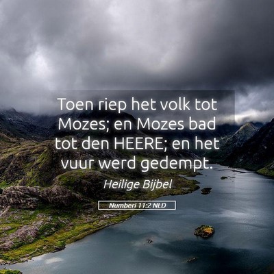 Picture 05 - Numberi 11:2 NLD - Toen riep het volk tot Mozes; en Mozes bad tot - Bible Verse Picture
