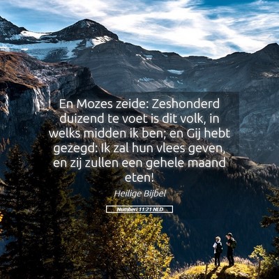 Picture 05 - Numberi 11:21 NLD - En Mozes zeide: Zeshonderd duizend te voet is dit - Bible Verse Picture