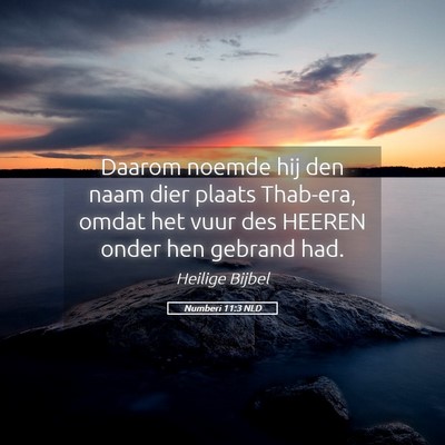 Picture 05 - Numberi 11:3 NLD - Daarom noemde hij den naam dier plaats Thab-era, - Bible Verse Picture