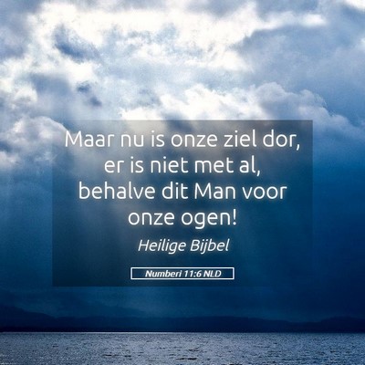 Picture 05 - Numberi 11:6 NLD - Maar nu is onze ziel dor, er is niet met al, - Bible Verse Picture