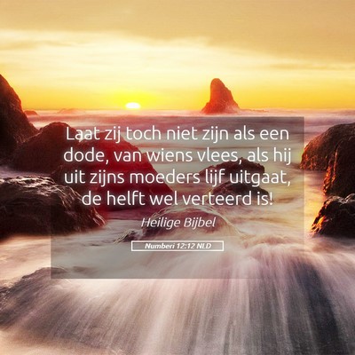 Picture 05 - Numberi 12:12 NLD - Laat zij toch niet zijn als een dode, van wiens - Bible Verse Picture