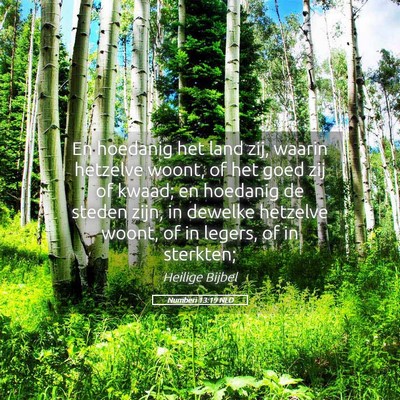 Picture 05 - Numberi 13:19 NLD - En hoedanig het land zij, waarin hetzelve woont, - Bible Verse Picture
