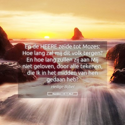 Picture 05 - Numberi 14:11 NLD - En de HEERE zeide tot Mozes: Hoe lang zal mij dit - Bible Verse Picture