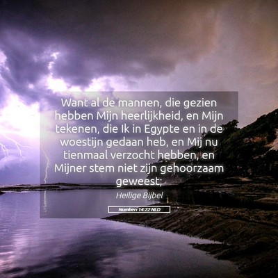 Picture 05 - Numberi 14:22 NLD - Want al de mannen, die gezien hebben Mijn - Bible Verse Picture