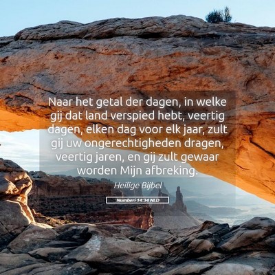 Picture 05 - Numberi 14:34 NLD - Naar het getal der dagen, in welke gij dat land - Bible Verse Picture