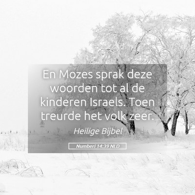 Picture 05 - Numberi 14:39 NLD - En Mozes sprak deze woorden tot al de kinderen - Bible Verse Picture
