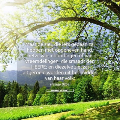 Picture 05 - Numberi 15:30 NLD - Maar de ziel, die iets gedaan zal hebben met - Bible Verse Picture