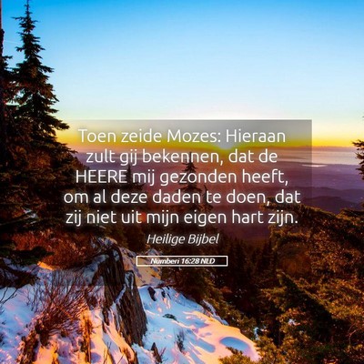 Picture 05 - Numberi 16:28 NLD - Toen zeide Mozes: Hieraan zult gij bekennen, dat - Bible Verse Picture